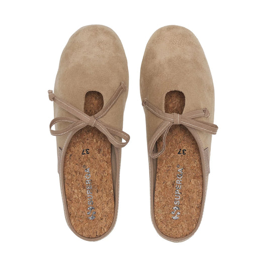 Ballerine Donna Superga S31615W slipper in pelle scamosciata – Beige