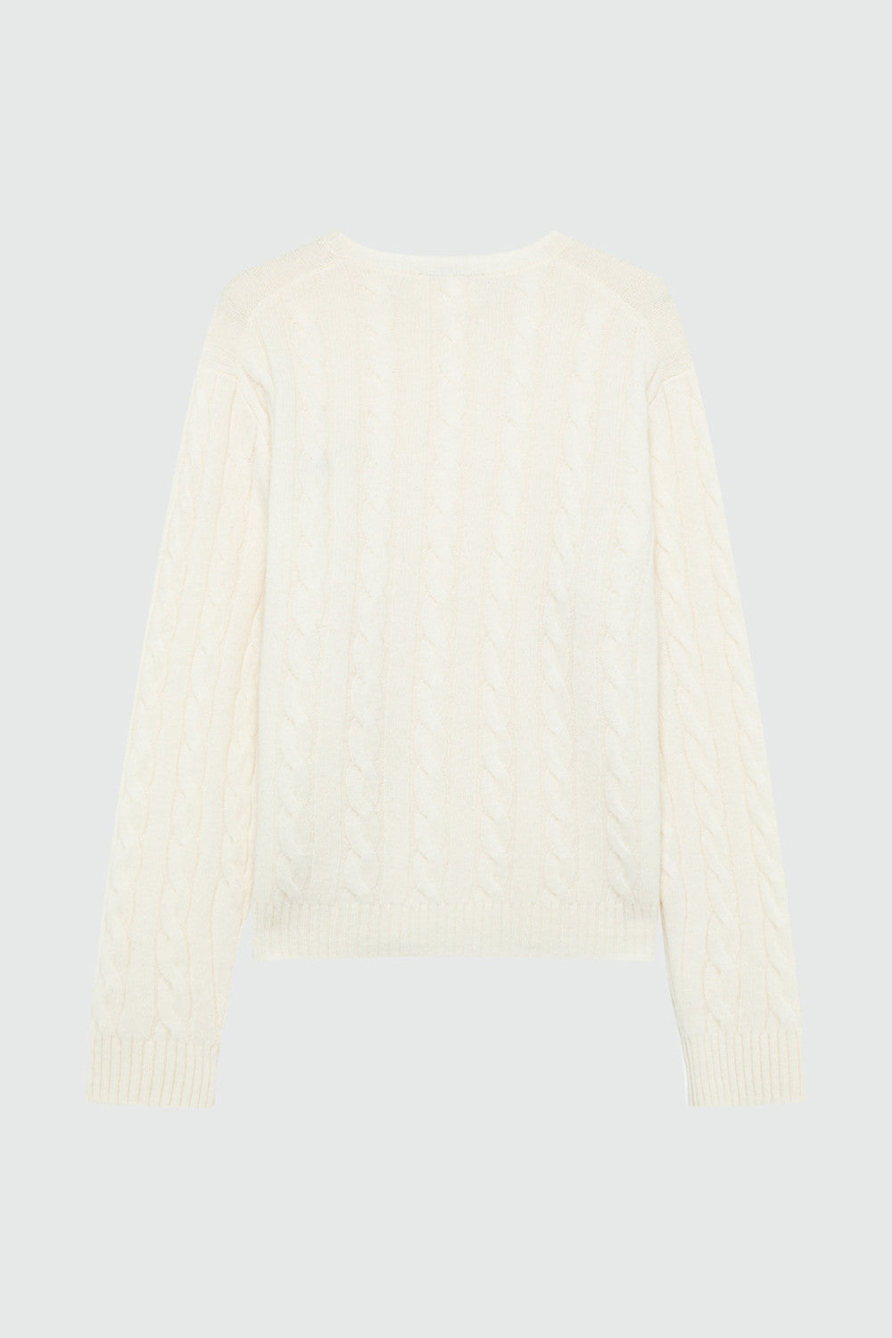 Roy Roger’s Pullover donna in lana e cashmere bianco con lavorazione cable