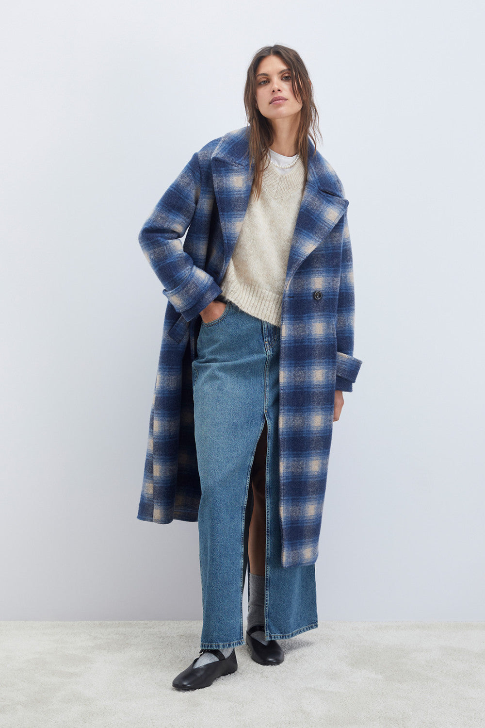 Roy Rogers Women's Coat Double breast check women's outerwear