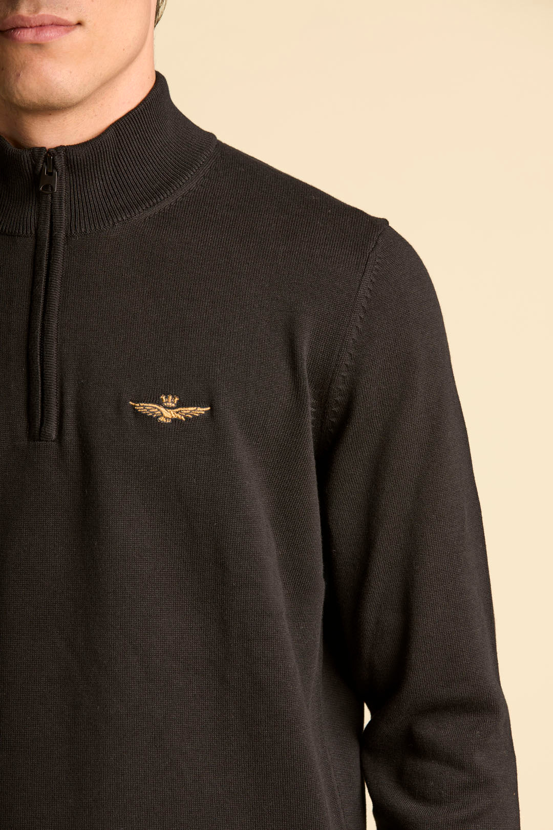 Aeronautica Militare Maglia uomo in cotone mezza zip