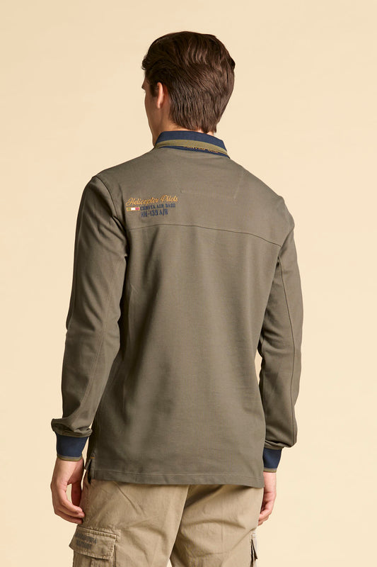 Aeronautica Militare Langarm-Poloshirt
