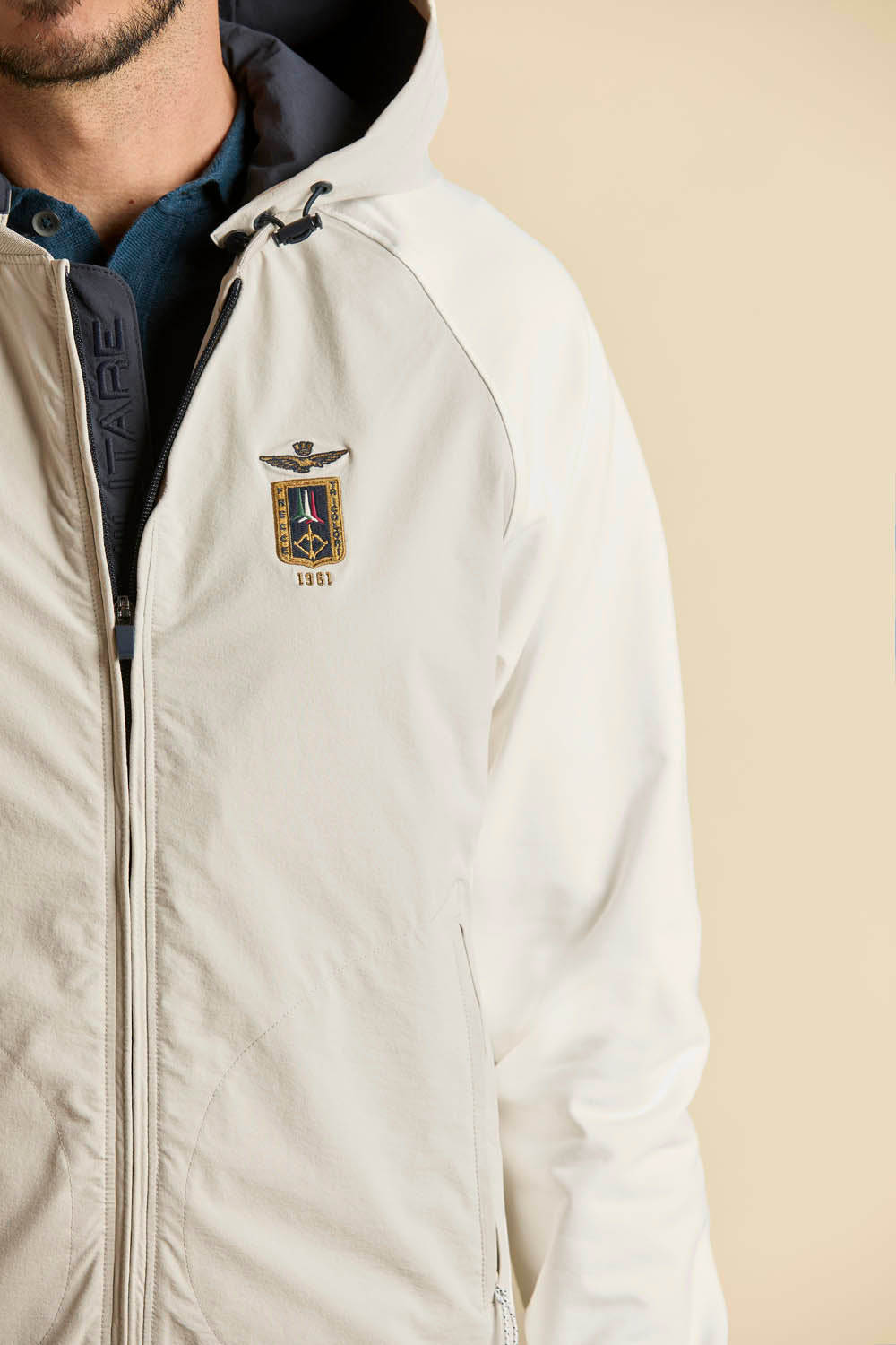 Giubbino tecnico nylon stretch Aeronautica Militare ghiaccio