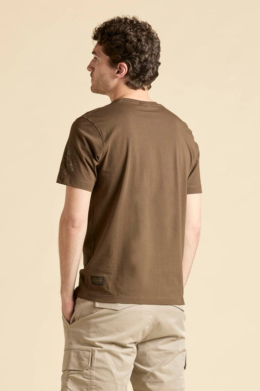 T-shirt uomo marrone Aeronautica Militare vista posteriore