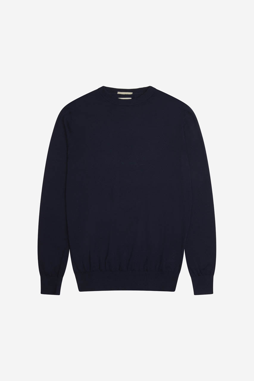 Maglia uomo At.p.co girocollo blu in cotone, lana e cashmere regular fit