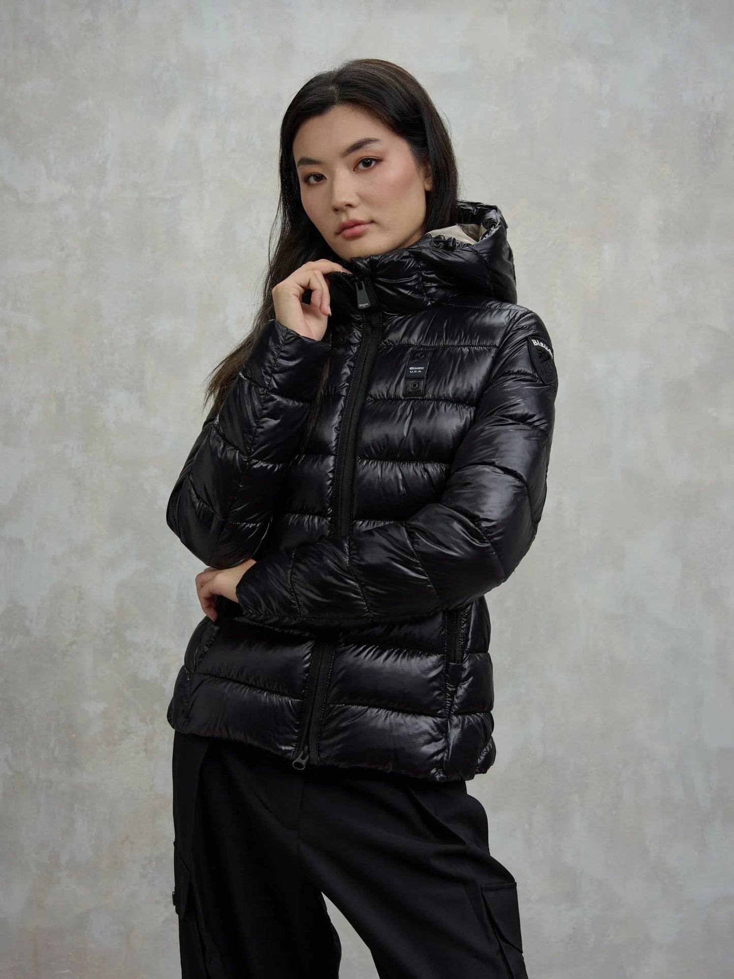 Giubbino donna Blauer Caroll in nylon nero idrorepellente con imbottitura Sorona®