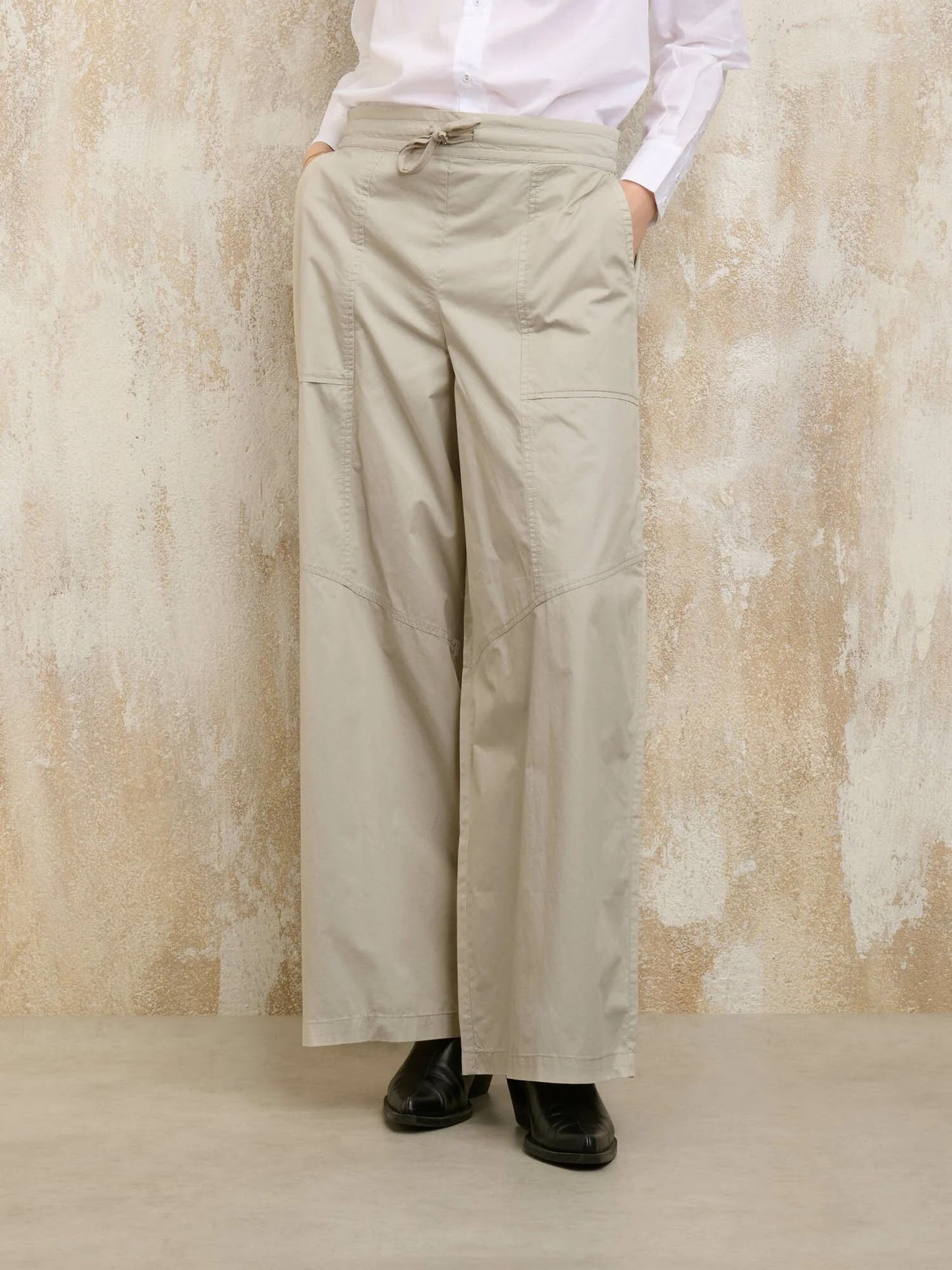 Pantaloni donna Blauer Harlem a palazzo con coulisse e tasche applicate