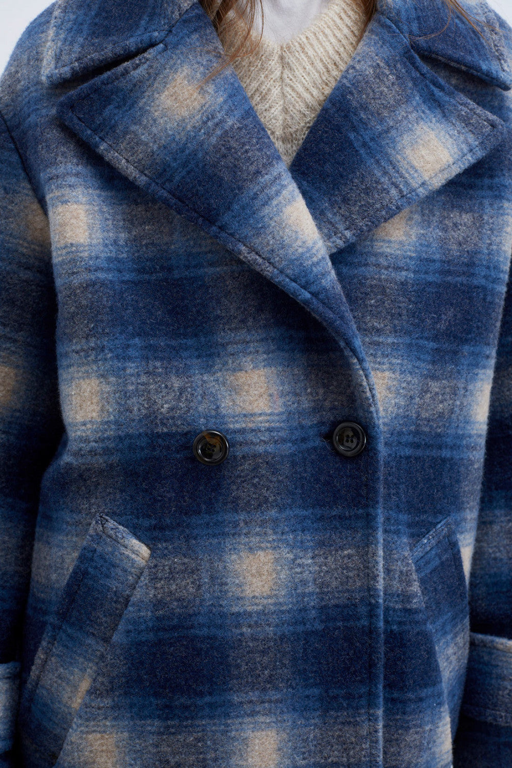 Roy Rogers Women's Coat Double breast check women's outerwear