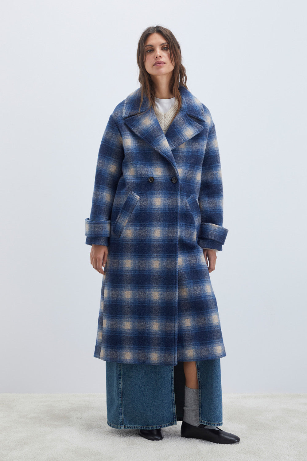 Roy Rogers Women's Coat Double breast check women's outerwear
