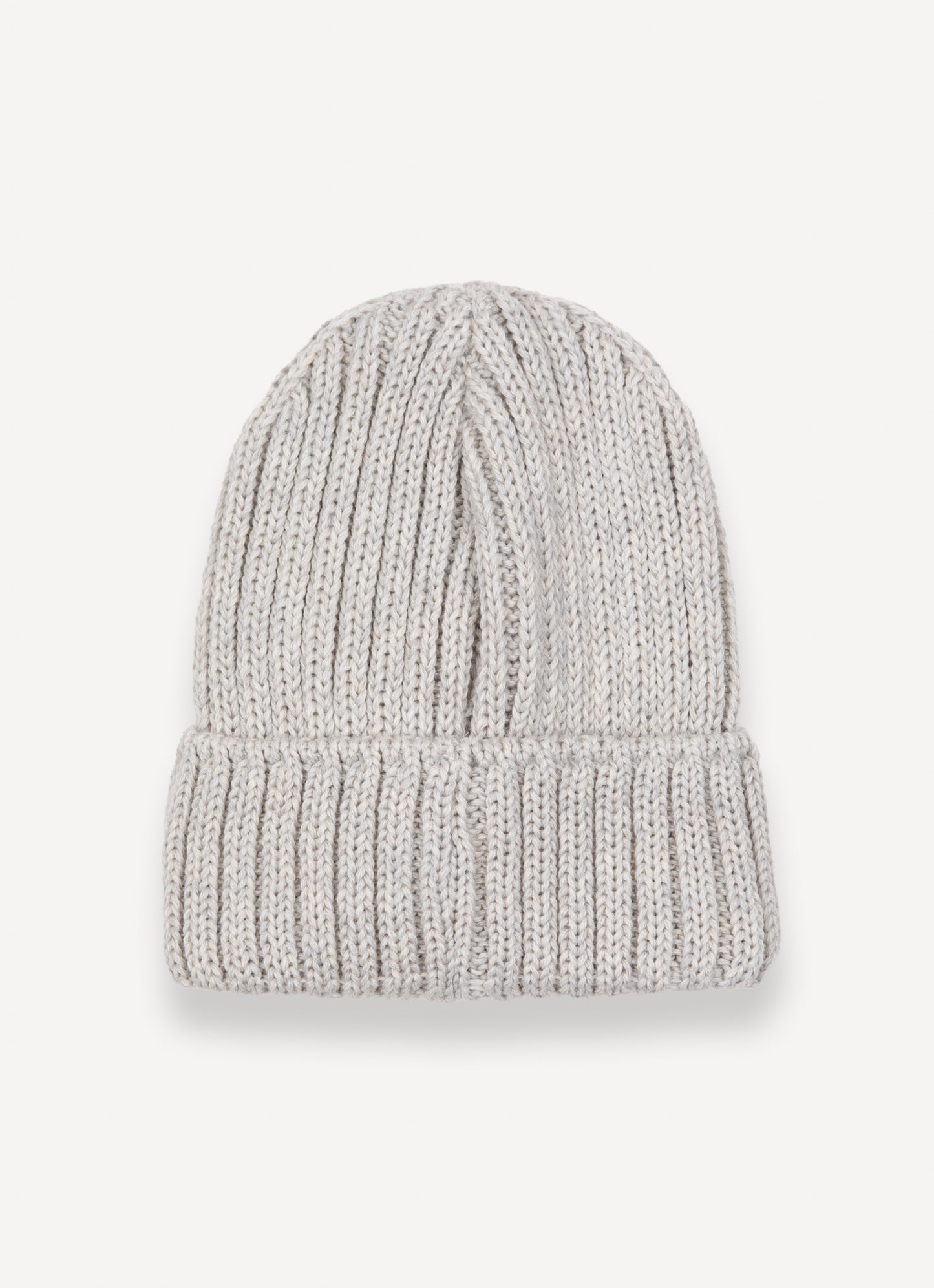 Cappello unisex Colmar grigio in lana a coste con risvolto e logo frontale dietro