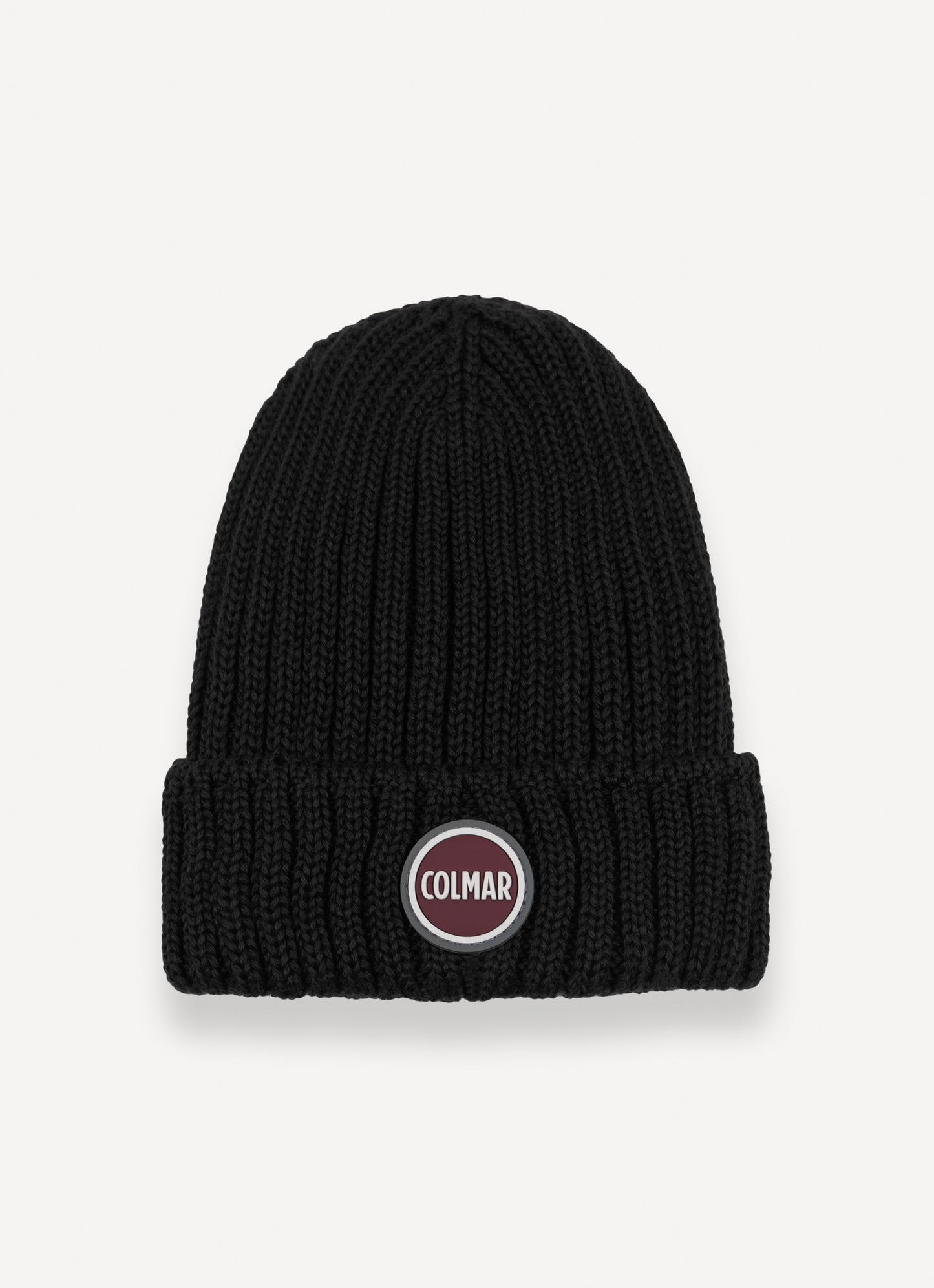Cappello unisex Colmar navy blue in lana a coste con risvolto e logo frontale