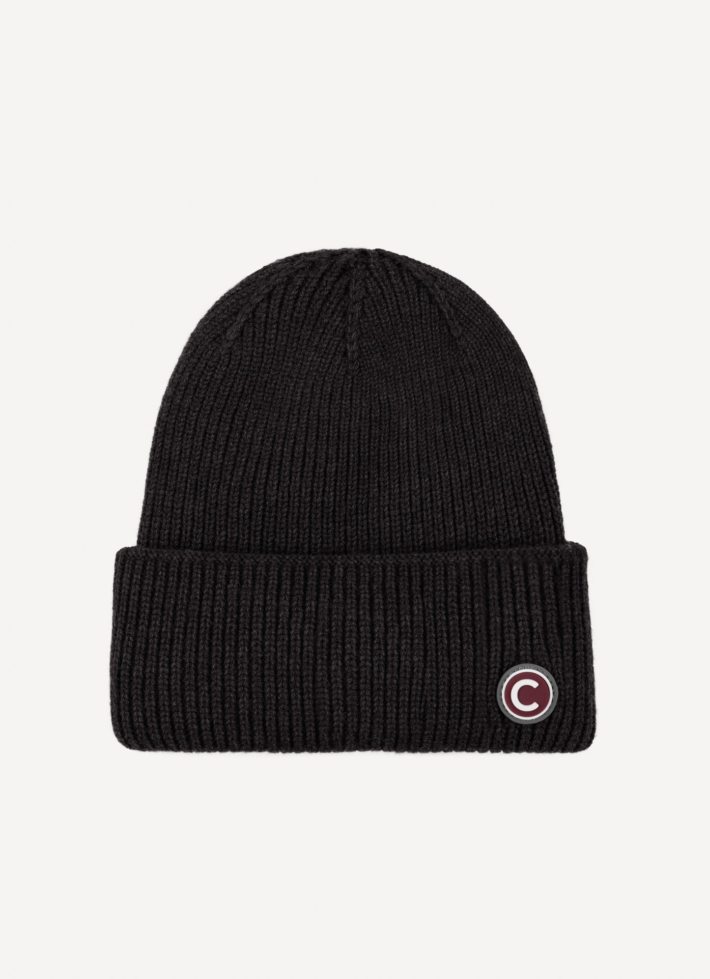 Cappello unisex Colmar nero effetto ciniglia con risvolto e logo laterale
