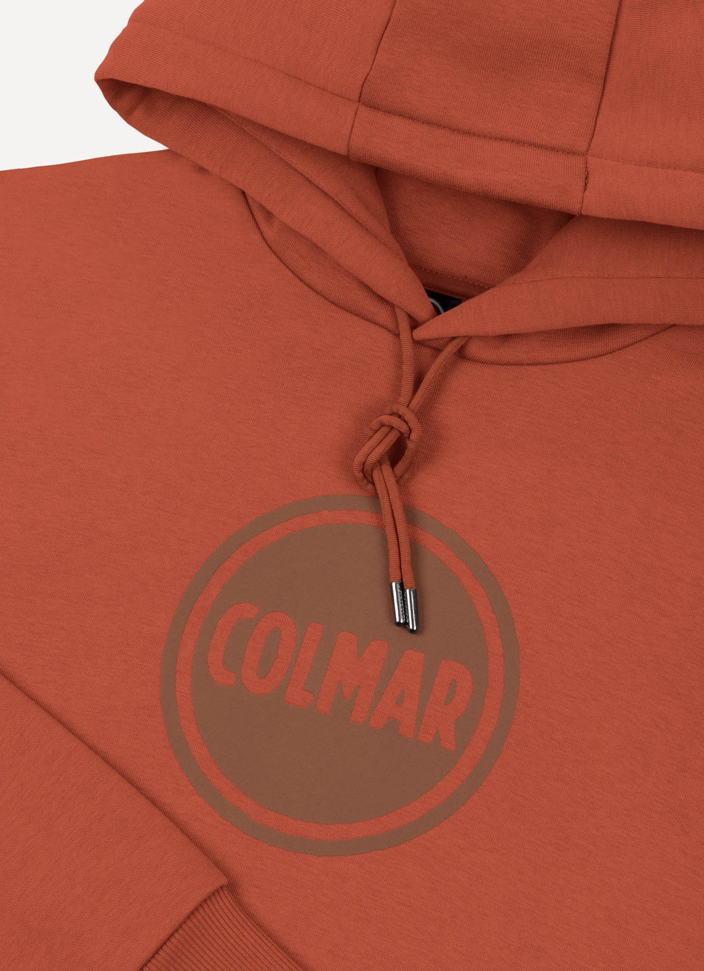 Felpa uomo Colmar Originals in cotone felpato rosso goji con cappuccio e logo frontale dettaglio logo