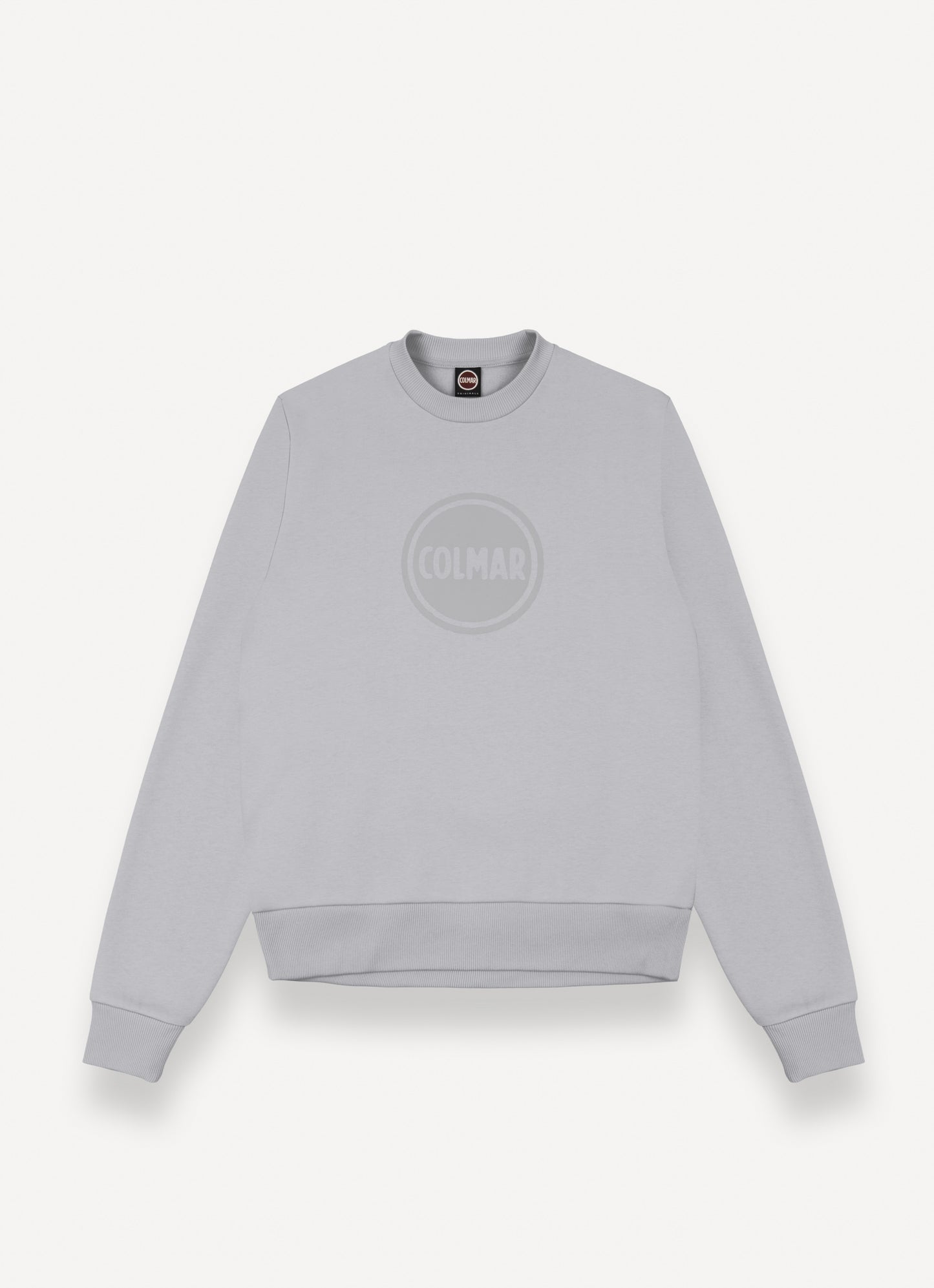 Felpa uomo Colmar Originals girocollo bianca in cotone felpato con logo frontale