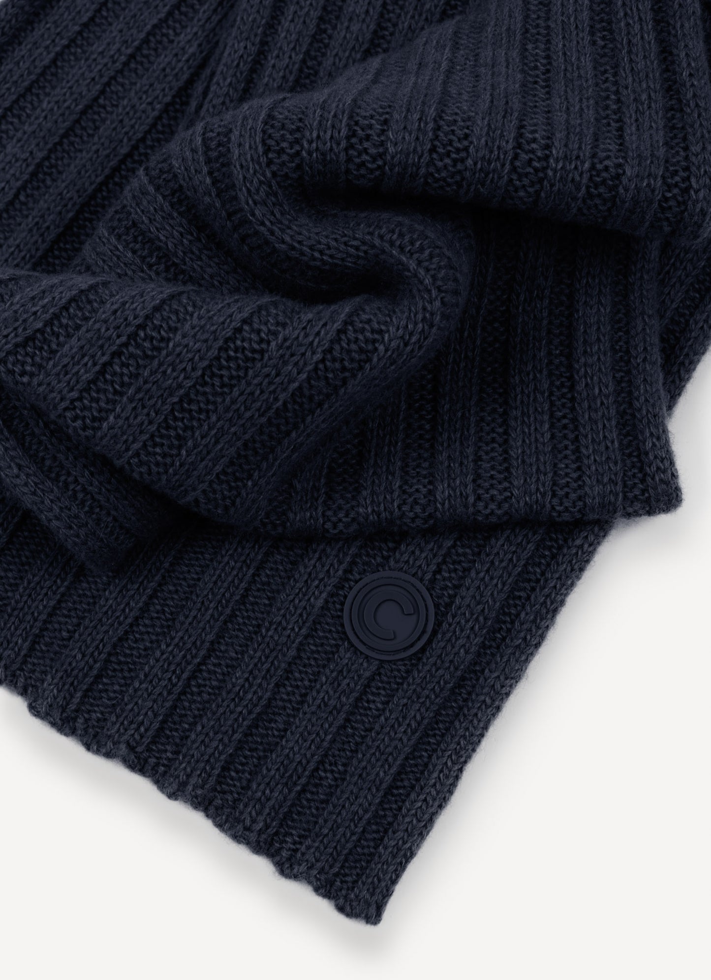 Sciarpa Colmar unisex a coste larghe in lana e cashmere riciclato con logo tono su tono dettaglio