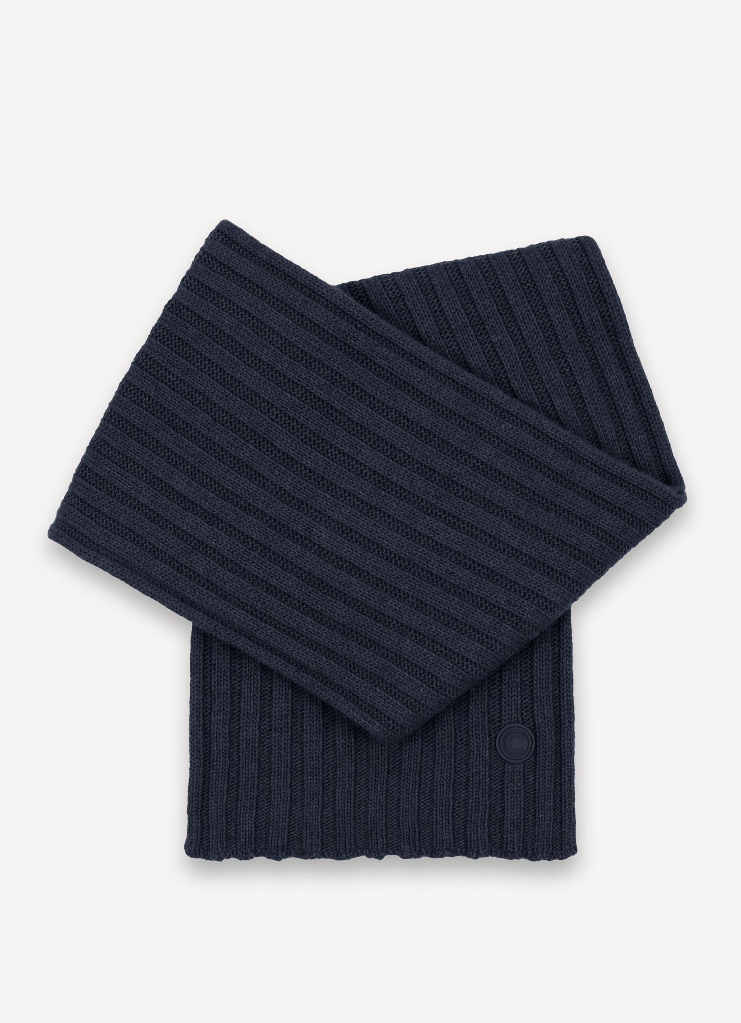 Sciarpa Colmar unisex a coste larghe in lana e cashmere riciclato con logo tono su tono fronte