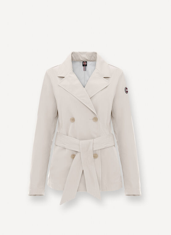 Trench corto donna Colmar in softshell impermeabile con cintura regolabile e vestibilità sciancrata vista fronte