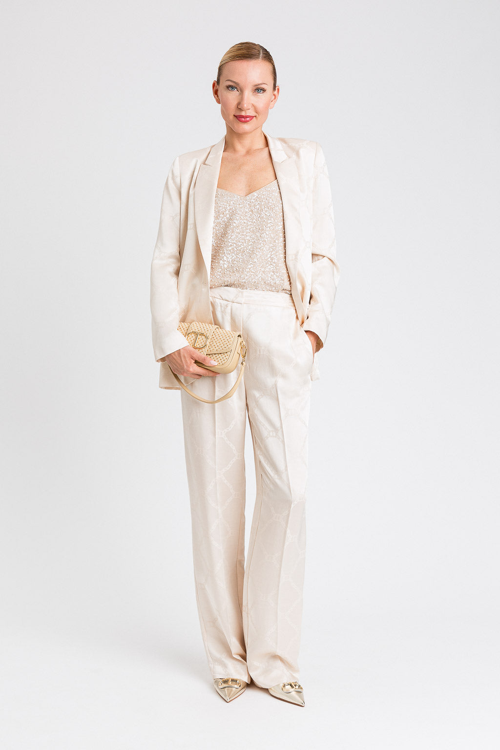Twinset Pantalone donna Pantaloni con Oval T jacquard 251TP2011