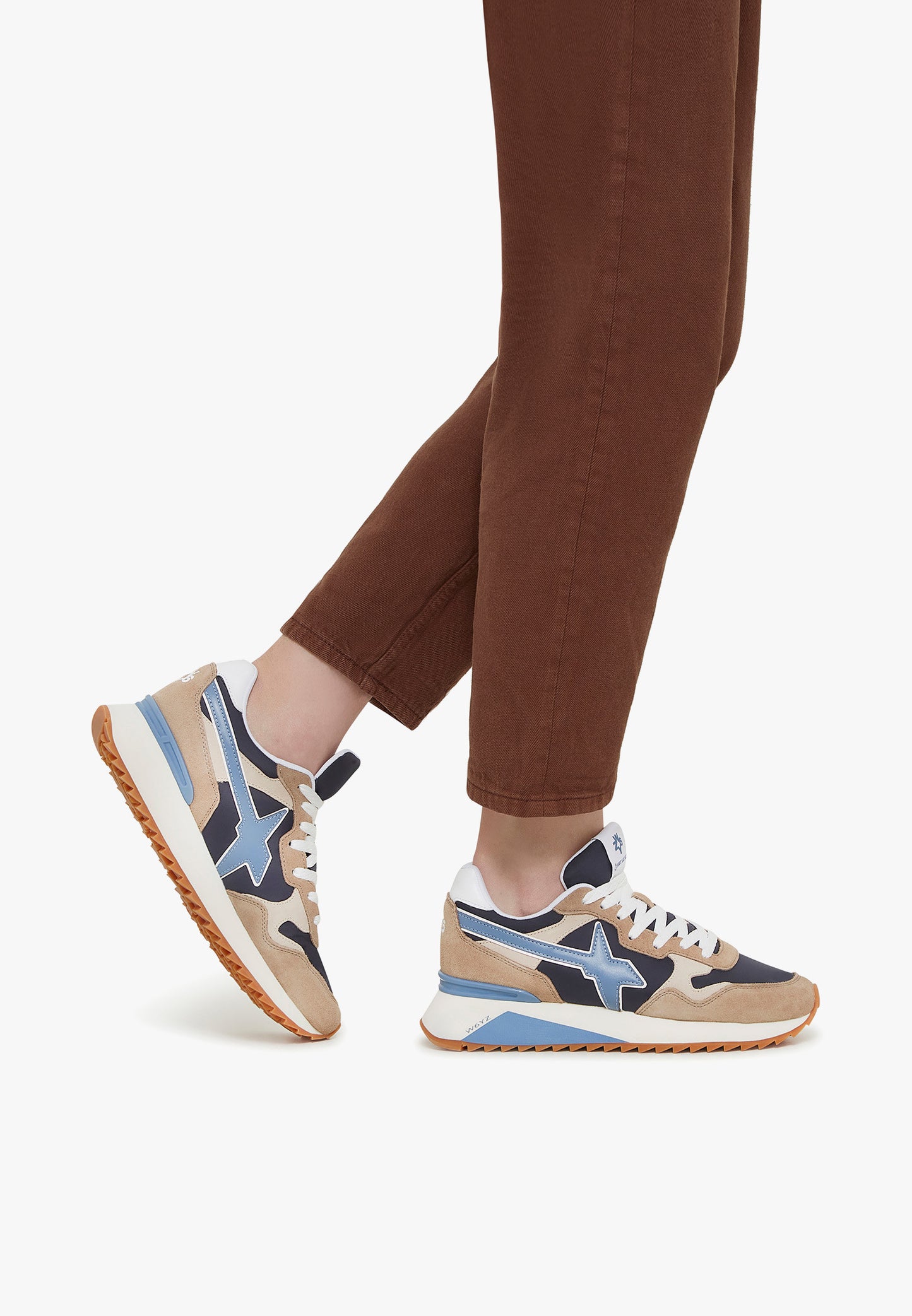 W6yz scarpe uomo Yak Sneakers in tessuto tecnico e suede