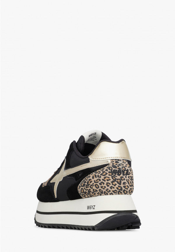 W6yz scarpe donna Home DEVA W. - Sneakers in tessuto tecnico e suede - Nero-Platino 2017405091A08.