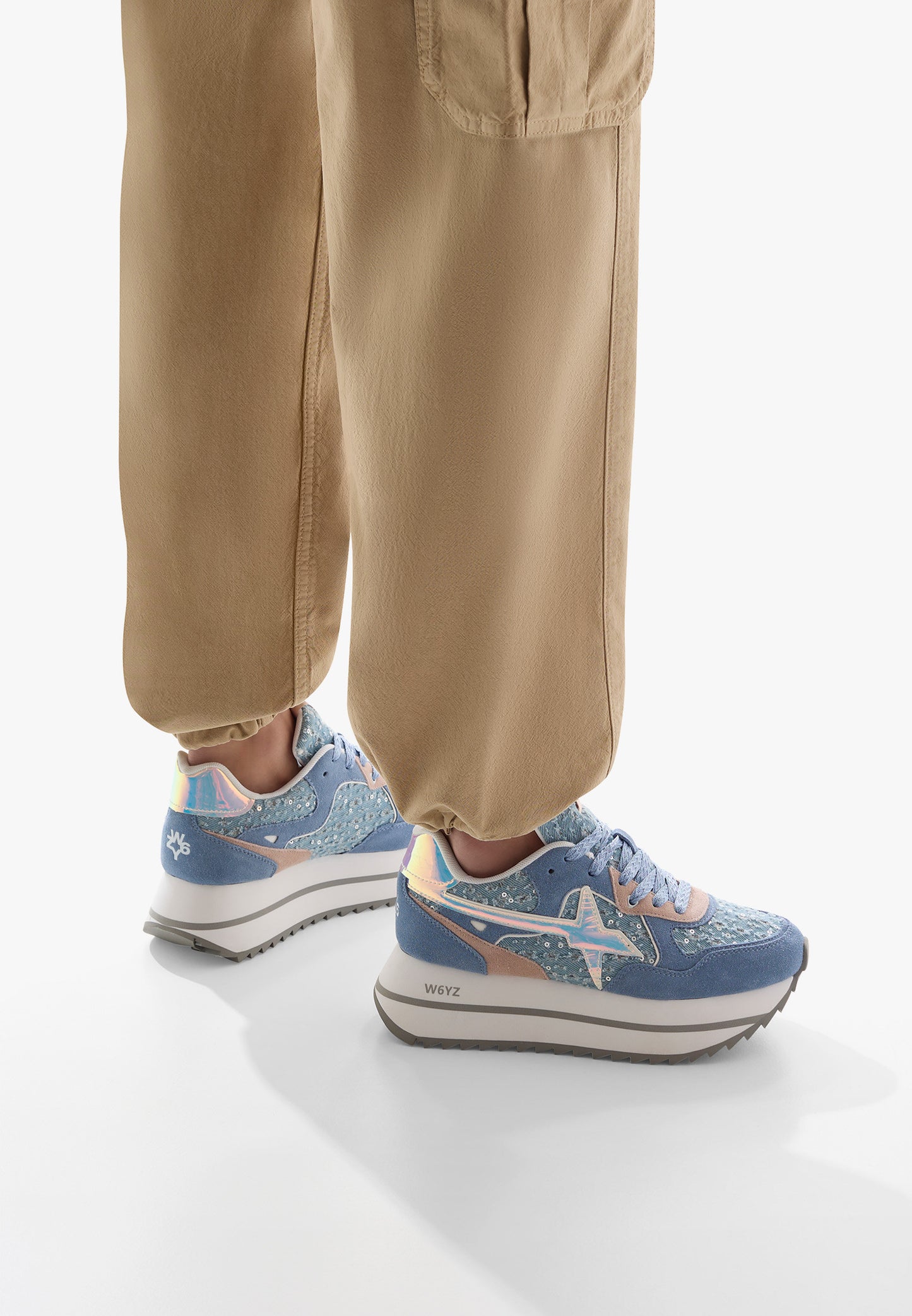 W6yz scarpe donna modello Deva Sneakers in suede e tessuto tecnico