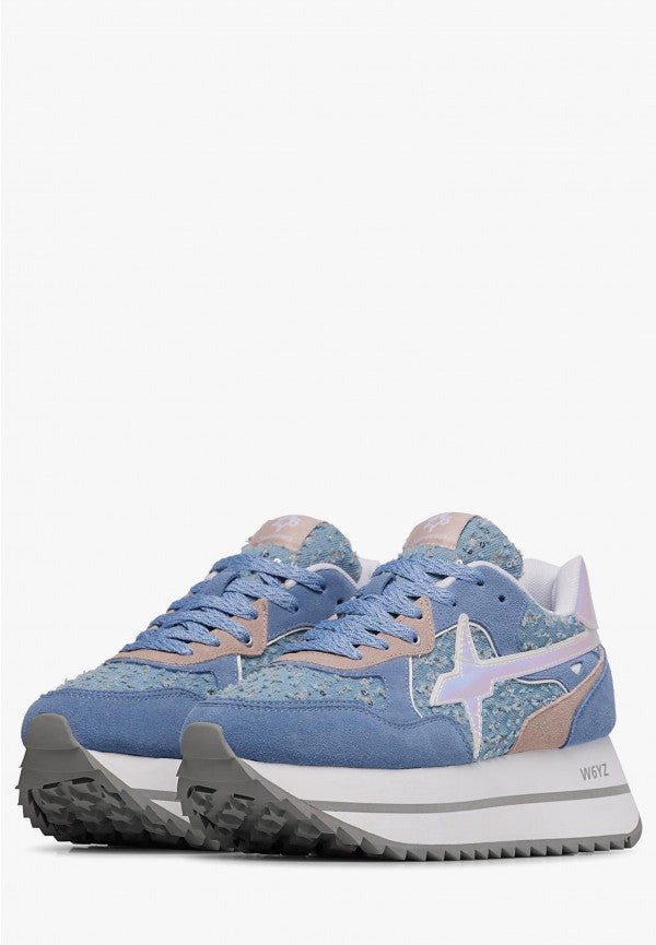 W6yz scarpe donna modello Deva Sneakers in suede e tessuto tecnico
