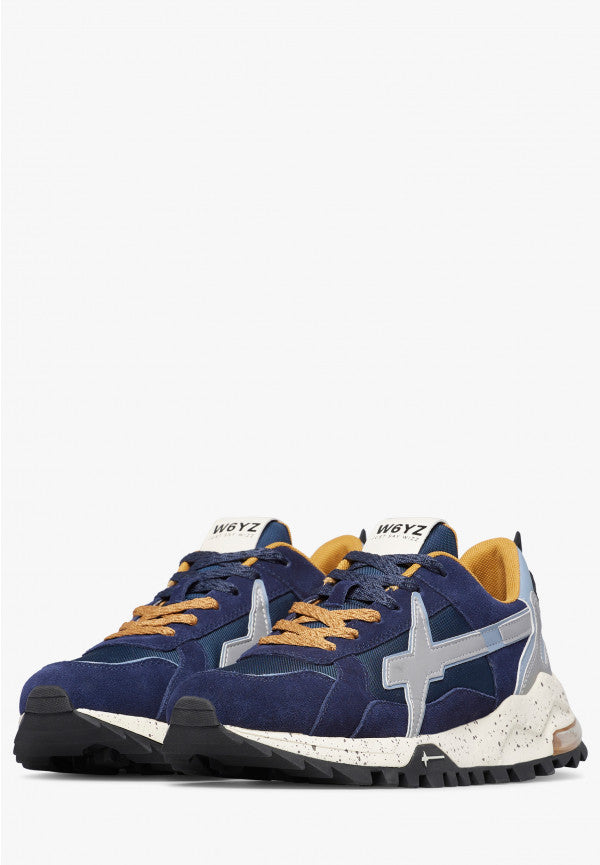 W6yz scarpe uomo BREEZE 3-M. - Sneakers in tessuto tecnico e suede - Navy 2018612103C52