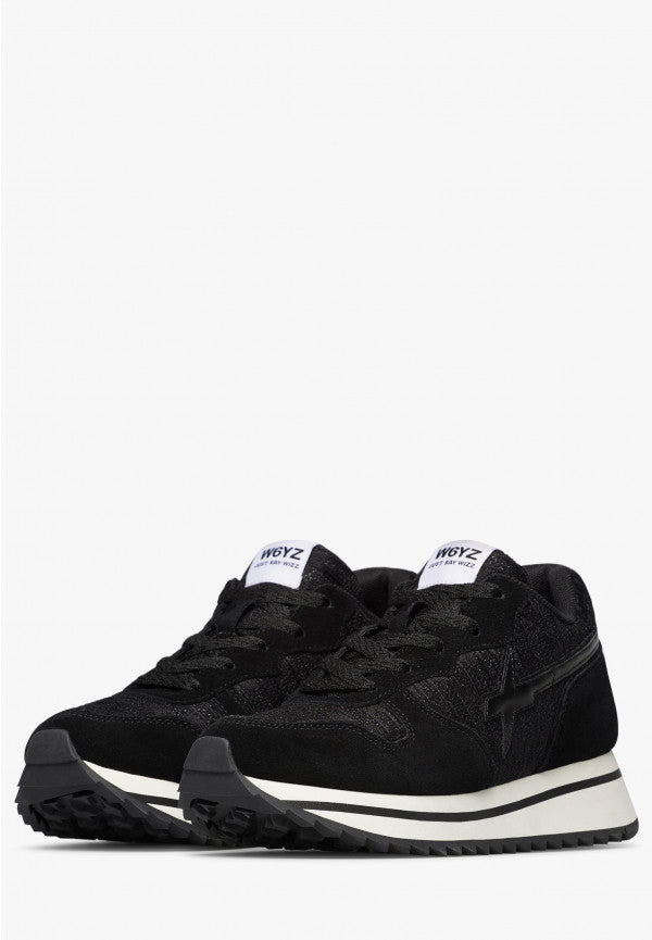 W6yz scarpe donna JET-W. - Sneakers in suede e tessuto tecnico - Nero 2018635151A01