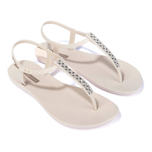 Sandali Ipanema Class Chic Donna Beige Crystal con cinturini a catena metallizzata lato destro