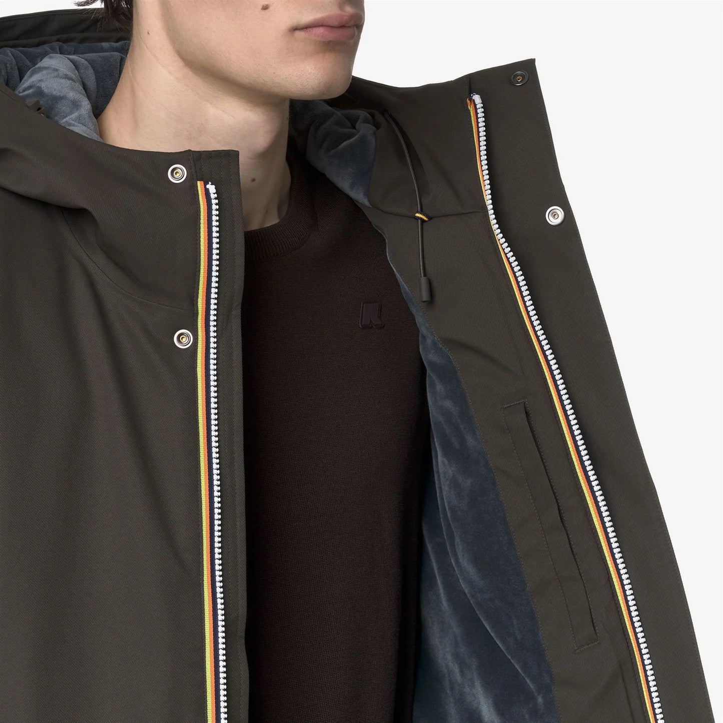 Giacca uomo K-Way Jacko Twill Marmotta impermeabile con imbottitura PrimaLoft dettagli