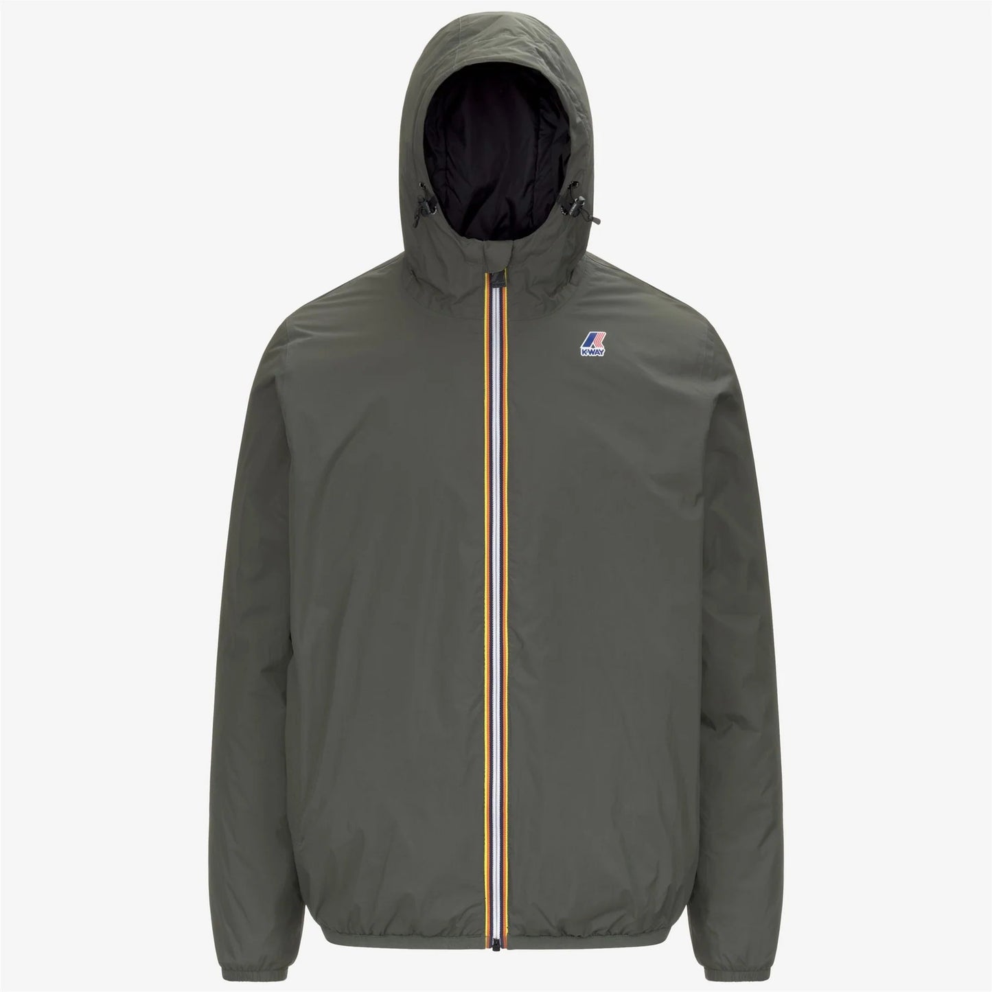 Giubbino unisex K-Way Claude verde scuro in tessuto riciclato impermeabile e traspirante