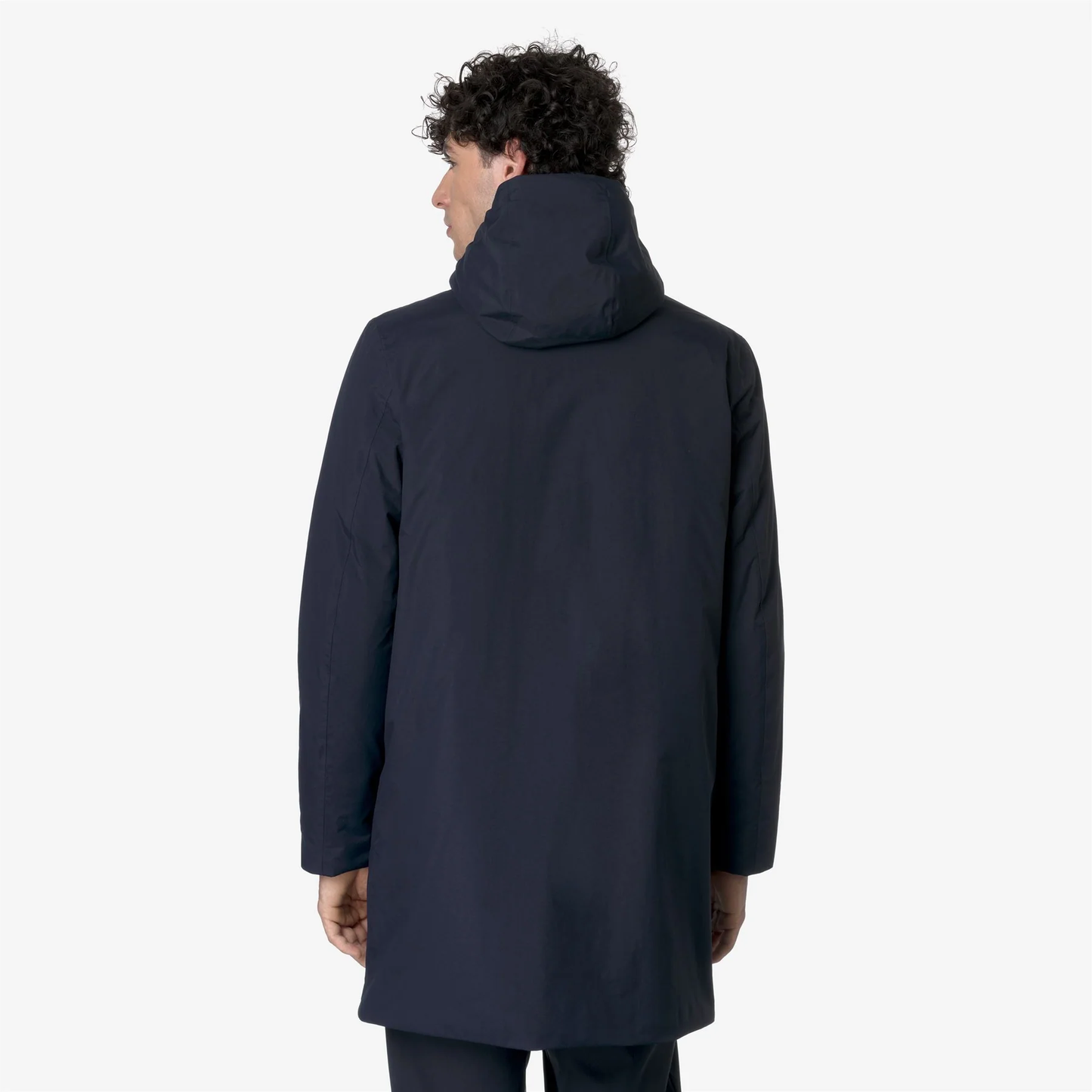 K-Way giacca lunga uomo Thomas Warm Ottoman imbottita impermeabile nera dietro