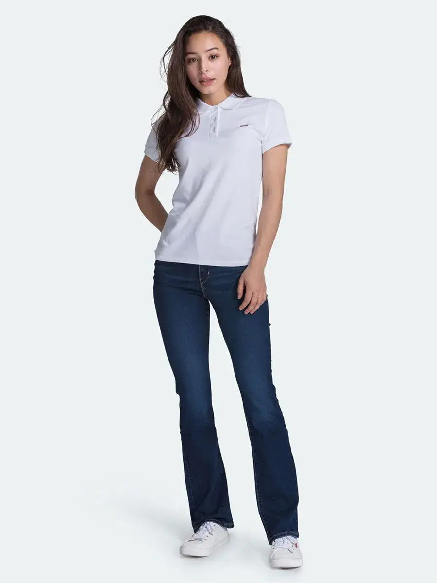 Levi's Women's Slim Fit Polo White in Stretch Cotton 525990000