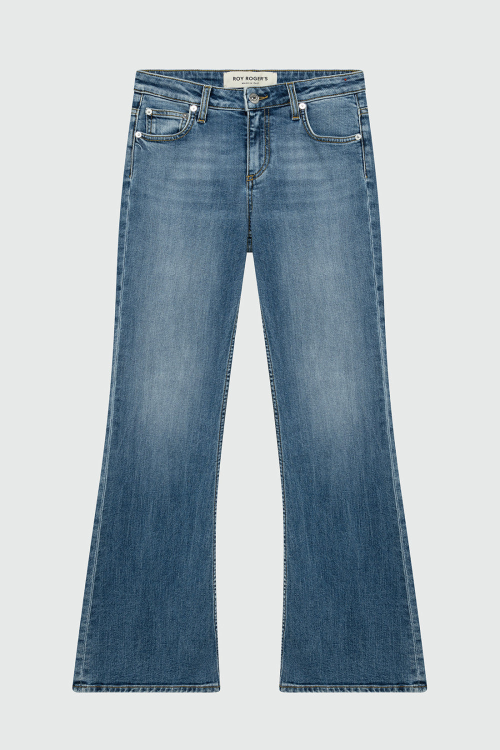 Jeans donna Roy Roger's New Roy Downtown bootcut in denim lavaggio medio fronte