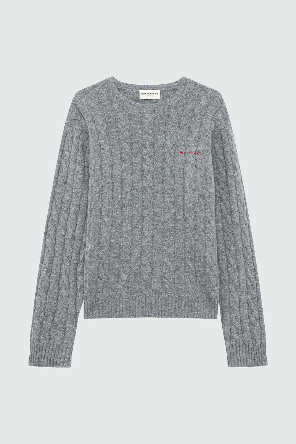 Pullover donna Roy Roger’s in lana e cashmere grigio con lavorazione cable