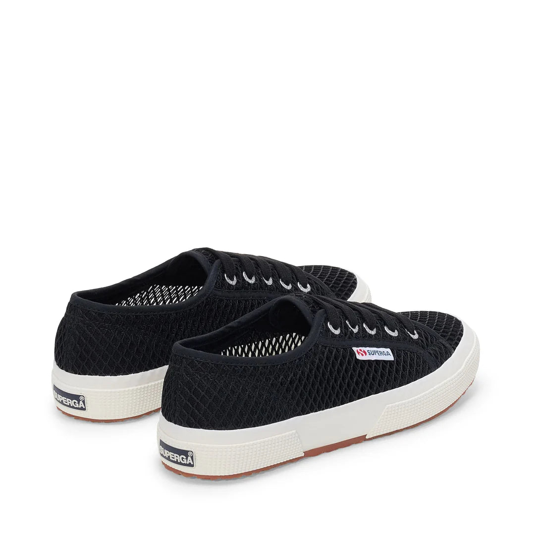 Superga 2750 donna in rete mesh con tomaia trasparente e suola in gomma vulcanizzata retro