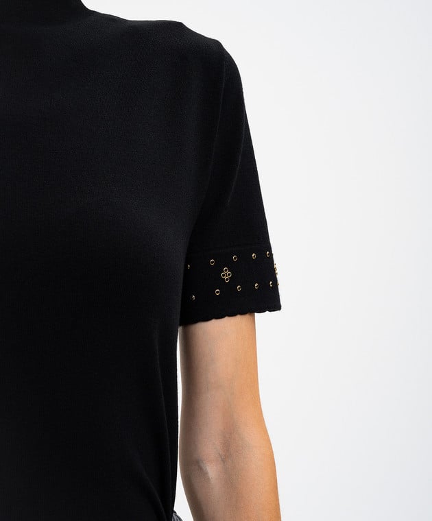 Twinset Maglia Donna con Cristalli e Bordo Grezzo – dettaglio decorazione cristalli