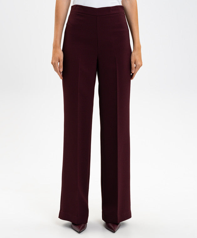 Pantaloni Twinset donna in tessuto crêpe con linea ampia e piega stirata davanti