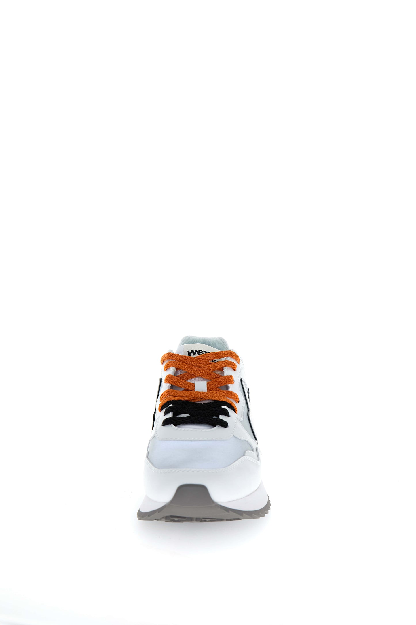 Sneakers uomo W6YZ YAK-M E-calf reflective bianco-nero con suola ultraleggera e dettagli urban fronte