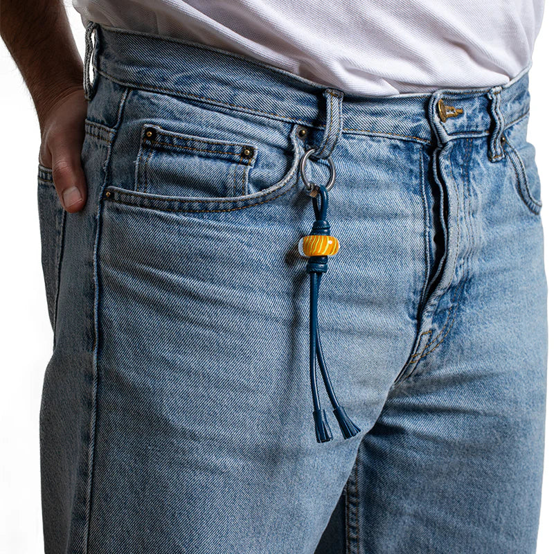 Portachiavi Aua Boqueria di Notte Giallo - Gioiello Artigianale Puglia