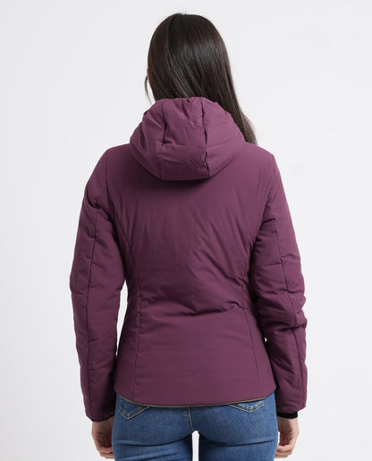 K-WAY Giacca donna corta calda Lily St Warm Double - Green Army Violet Mauve - K6128TW-D0U