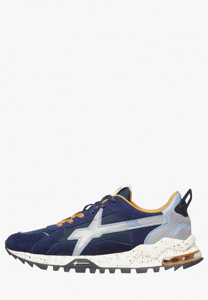 W6yz scarpe uomo BREEZE 3-M. - Sneakers in tessuto tecnico e suede - Navy 2018612103C52