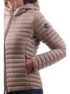 Colmar Women's Down Jacket 2213 9VX lightweight water-repellent with hood – Chipmunk