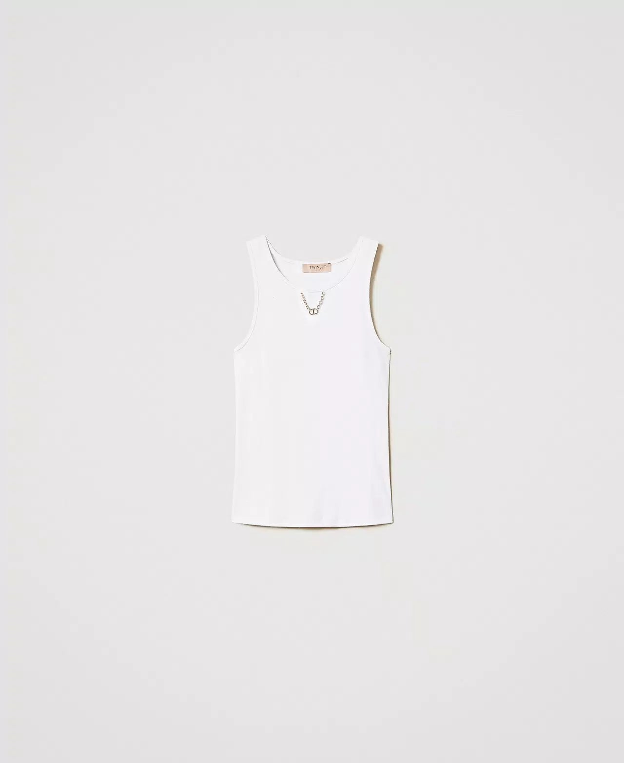 Twinset T-shirt donna Top a costine con catena