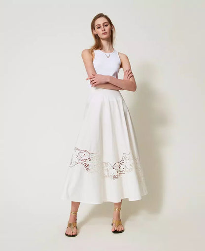 Twinset T-shirt donna Top a costine con catena