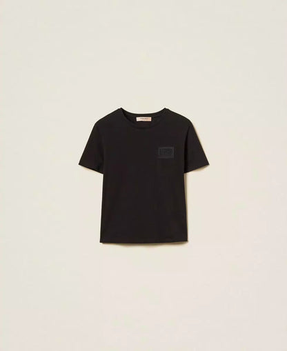 Twinset T-shirt donna regular con ricamo e logo
