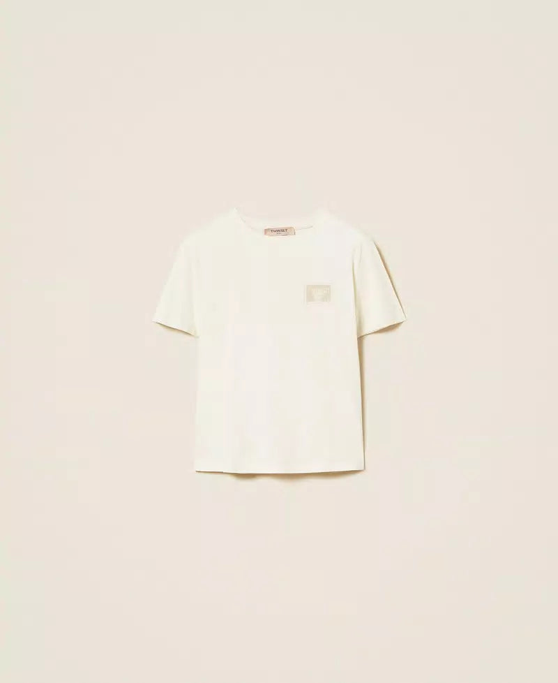 Twinset T-shirt donna regular con ricamo e logo
