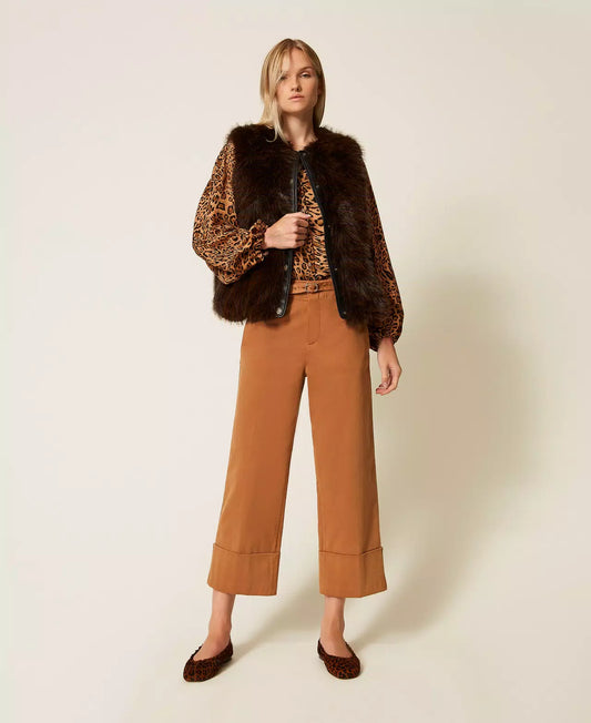 Twinset Pantalone donna cropped in bull