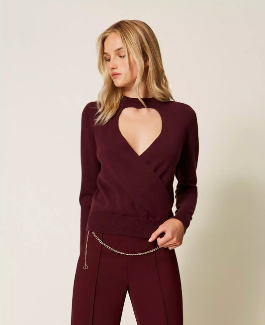 Twinset Maglia donna con cut-out e incrocio