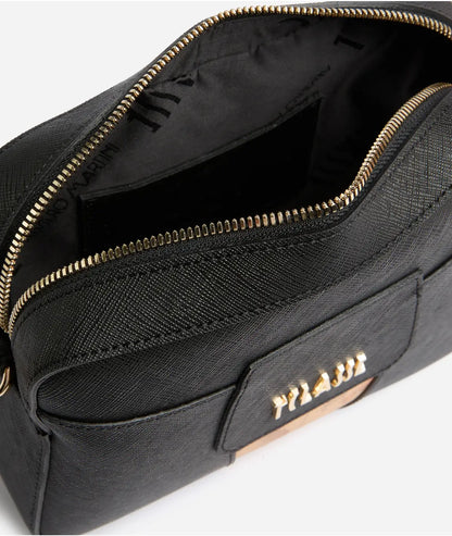 Windy City Damen-Schultertasche der 1. Klasse, Reporter-Stil, Schwarz