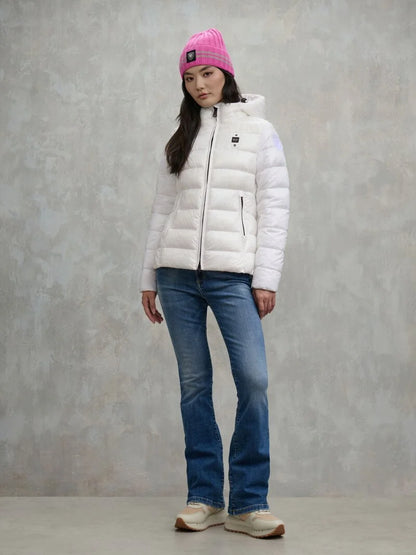 Blauer giubbino donna a righe carrol 25WBLDC02072